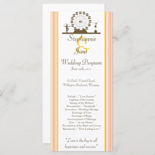 25 4x9 Hochzeitsfeier Programm (Vorne/Hinten)