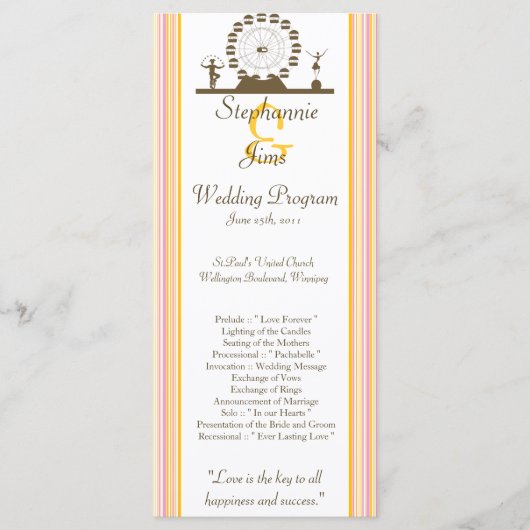 25 4x9 Hochzeitsfeier Programm (Vorderseite)