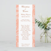 25 4x9 Hochzeitskalender Braun Rose auf Rosa Blüte Programm (Stehend Vorderseite)