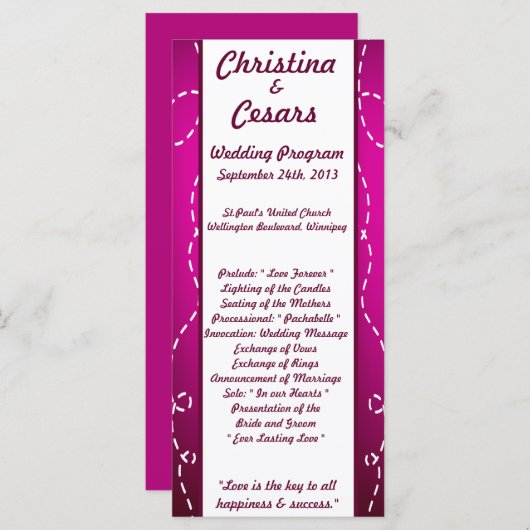 25 4x9 Hochzeitskalender Flugzeug Lila Loop Pur Programm (Vorne/Hinten)