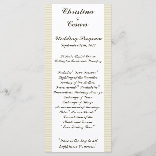25 4x9 Hochzeitskalender/Graustreifen Käfig Programm (Vorderseite)