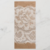 25 4x9 Hochzeitskalender Kraft Papier Bag Lace Bur Programm (Rückseite)