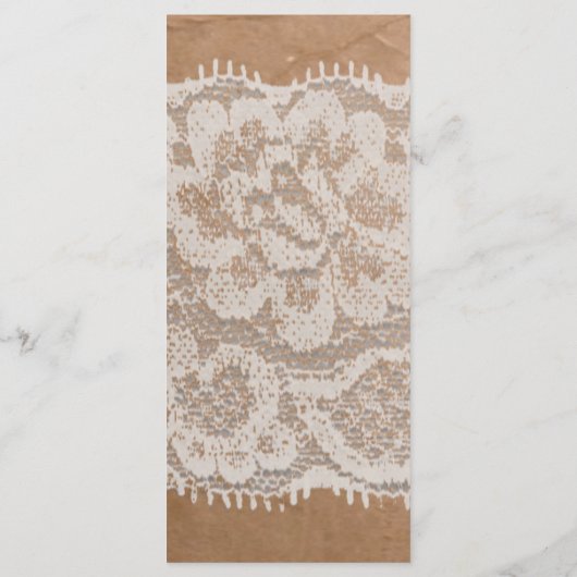 25 4x9 Hochzeitskalender Kraft Papier Bag Lace Bur Programm (Rückseite)