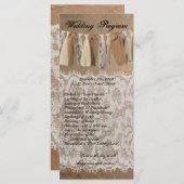 25 4x9 Hochzeitskalender Kraft Papier Bag Lace Bur Programm (Vorne/Hinten)