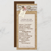 25 4x9 Hochzeitskalender Kraft Papier Spitzenweinb Programm (Vorne/Hinten)