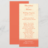 25 4x9 Hochzeitskalender Pinkish/Peach Formal Scro Programm (Vorne/Hinten)