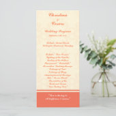 25 4x9 Hochzeitskalender Pinkish/Peach Formal Scro Programm (Stehend Vorderseite)
