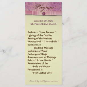 25 4x9 Hochzeitsprogramm Amethyst Juwel Präge Pap Programm