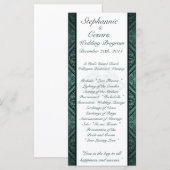 25 4x9 Hochzeitsprogramm Aquamarine Verzierte Dama Programm (Vorne/Hinten)