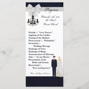 25 4x9 Hochzeitsprogramm ARMY Uniform Blues Braut Programm