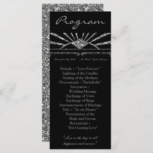 25 4x9 Hochzeitsprogramm Art Deco Roaring 20er Gat Programm (Vorne/Hinten)