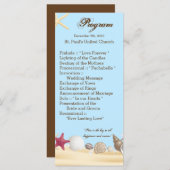 25 4x9 Hochzeitsprogramm Beach Muscheln Ocean Sand Programm (Vorne/Hinten)