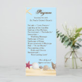 25 4x9 Hochzeitsprogramm Beach Muscheln Ocean Sand Programm (Stehend Vorderseite)