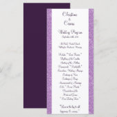 25 4x9 Hochzeitsprogramm Bird Swing Lila BG Herzen Programm (Vorne/Hinten)