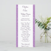 25 4x9 Hochzeitsprogramm Bird Swing Lila BG Herzen Programm (Stehend Vorderseite)