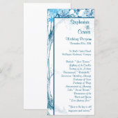 25 4x9 Hochzeitsprogramm Blauer Tree / Schneeflock Programm (Vorne/Hinten)
