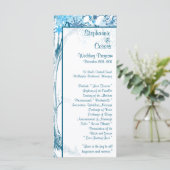 25 4x9 Hochzeitsprogramm Blauer Tree / Schneeflock Programm (Stehend Vorderseite)