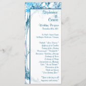 25 4x9 Hochzeitsprogramm Blauer Tree / Schneeflock Programm (Vorderseite)