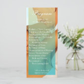 25 4x9 Hochzeitsprogramm Blue Ombre Sonnenuntergan Programm (Stehend Vorderseite)