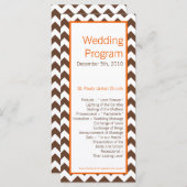 25 4x9 Hochzeitsprogramm Braunorange Zickzack Programm (Vorne/Hinten)