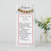 25 4x9 Hochzeitsprogramm Burlap Mr. und Mrs Banner Programm (Stehend Vorderseite)
