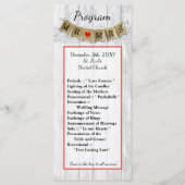 25 4x9 Hochzeitsprogramm Burlap Mr. und Mrs Banner Programm (Vorderseite)