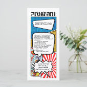 25 4x9 Hochzeitsprogramm Comic Strip Book Pop Art Programm (Stehend Vorderseite)