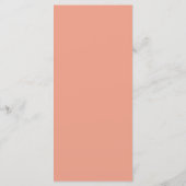 25 4x9 Hochzeitsprogramm Coral Pink Brown Floral F Programm (Rückseite)