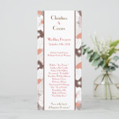 25 4x9 Hochzeitsprogramm Coral Pink Brown Floral F Programm (Stehend Vorderseite)