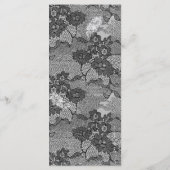 25 4x9 Hochzeitsprogramm Country Black Lace Print Programm (Rückseite)
