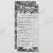 25 4x9 Hochzeitsprogramm Country Black Lace Print Programm (Vorne/Hinten)