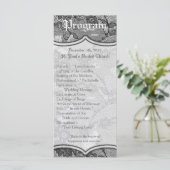 25 4x9 Hochzeitsprogramm Country Black Lace Print Programm (Stehend Vorderseite)