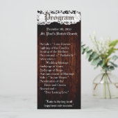 25 4x9 Hochzeitsprogramm Country Dark Barn Wood La Programm (Stehend Vorderseite)