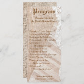 25 4x9 Hochzeitsprogramm Country Lace Taschentuch Programm (Vorne/Hinten)