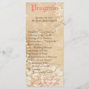 25 4x9 Hochzeitsprogramm Country Lace Viktorianisc Programm