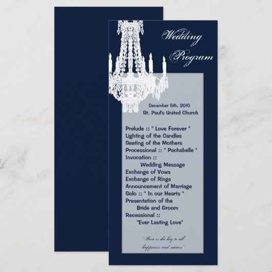 25 4x9 Hochzeitsprogramm Crystal Chandelier Glitz Programm (Vorne/Hinten)