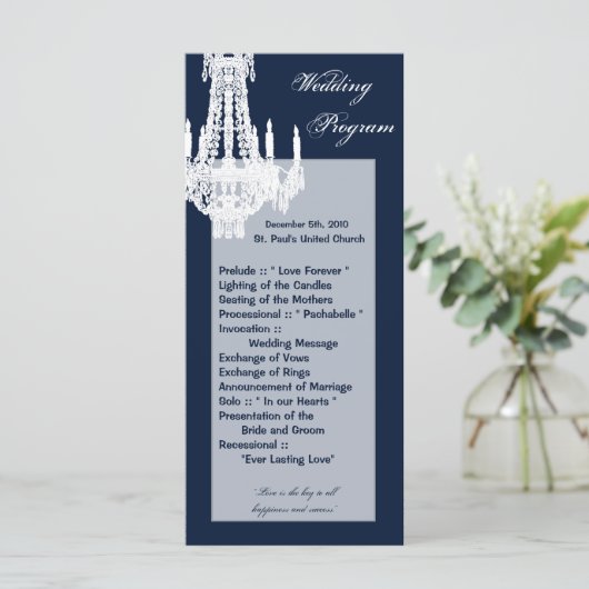 25 4x9 Hochzeitsprogramm Crystal Chandelier Glitz Programm (Stehend Vorderseite)