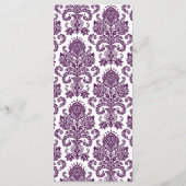 25 4x9 Hochzeitsprogramm Damask Lace Print Pattern Programm (Rückseite)
