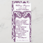 25 4x9 Hochzeitsprogramm Damask Lace Print Pattern Programm (Vorne/Hinten)