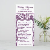 25 4x9 Hochzeitsprogramm Damask Lace Print Pattern Programm (Stehend Vorderseite)