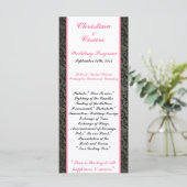 25 4x9 Hochzeitsprogramm Damaskus/Streifen Rosa Kr Programm (Stehend Vorderseite)