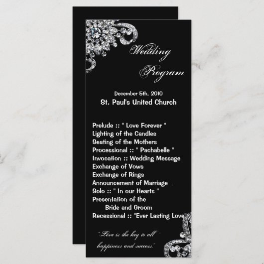 25 4x9 Hochzeitsprogramm Diamant Necklace Jewlery Programm (Vorne/Hinten)