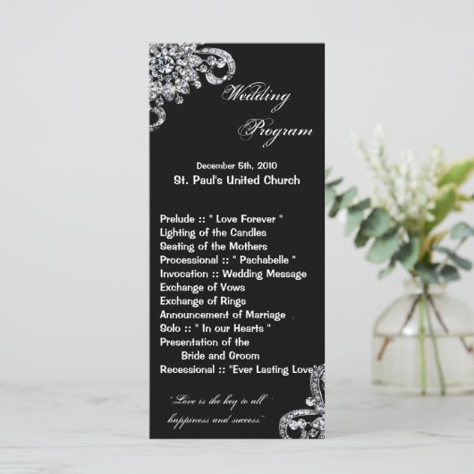 25 4x9 Hochzeitsprogramm Diamant Necklace Jewlery Programm (Stehend Vorderseite)