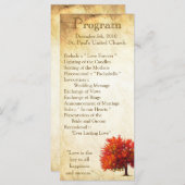 25 4x9 Hochzeitsprogramm Fall Tree Aged Paper Herb Programm (Vorne/Hinten)