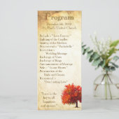 25 4x9 Hochzeitsprogramm Fall Tree Aged Paper Herb Programm (Stehend Vorderseite)