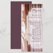 25 4x9 Hochzeitsprogramm Feather Centre Piece Glam Programm (Vorne/Hinten)