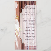 25 4x9 Hochzeitsprogramm Feather Centre Piece Glam Programm (Vorderseite)