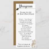 25 4x9 Hochzeitsprogramm Formal Love Birds Taube Programm (Vorne/Hinten)