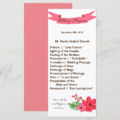 25 4x9 Hochzeitsprogramm Frühjahr Hibiskus Blume H Programm (Vorne/Hinten)