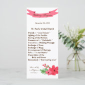 25 4x9 Hochzeitsprogramm Frühjahr Hibiskus Blume H Programm (Stehend Vorderseite)